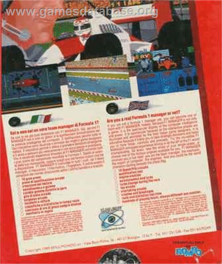 F.1 Manager - Commodore 64 - Artwork - Box Back