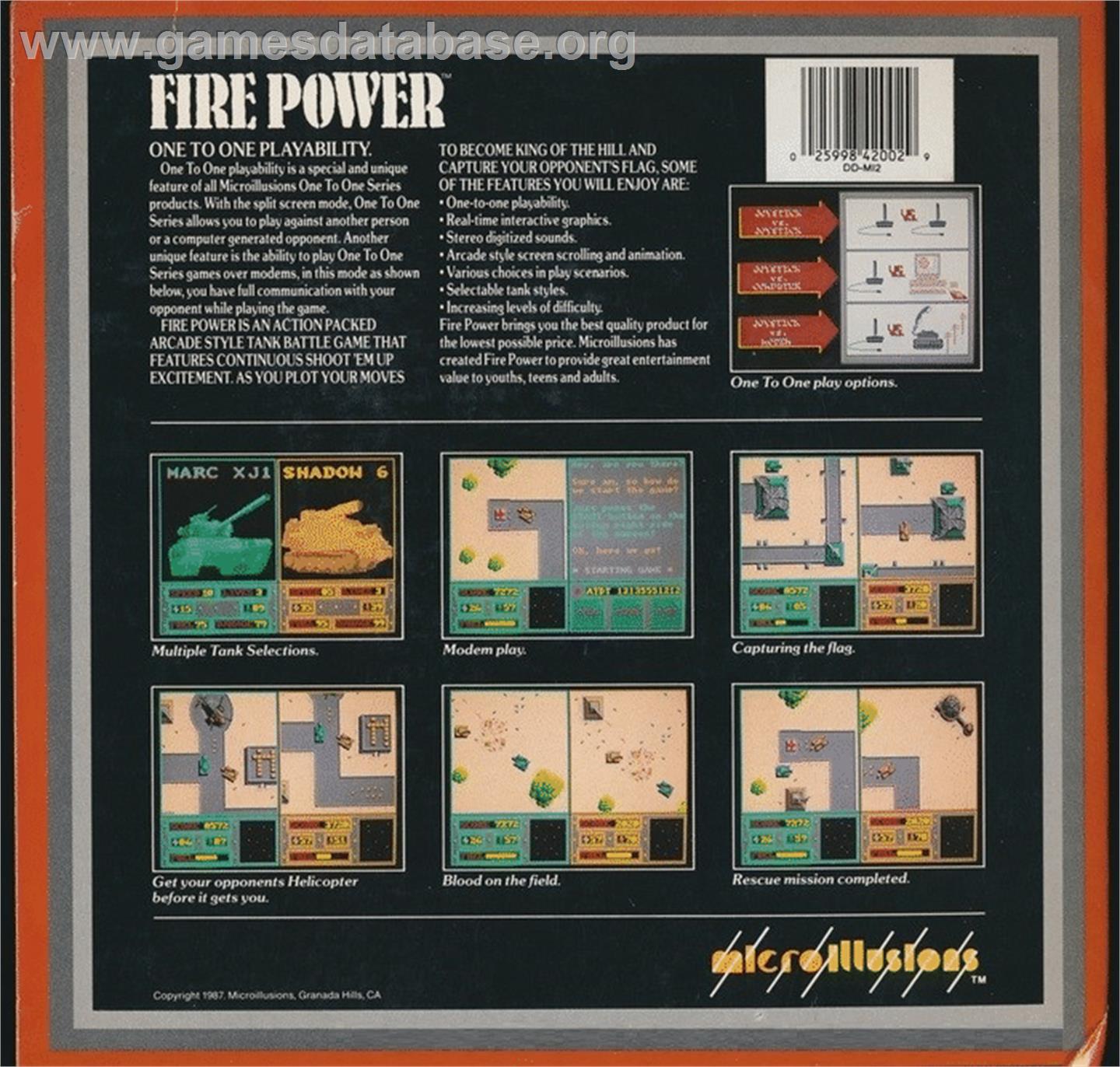 Fire-power - Commodore 64 - Artwork - Box Back