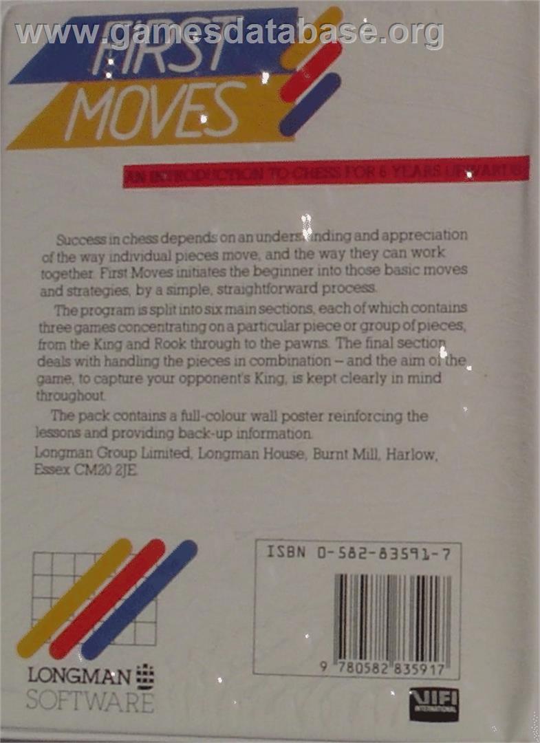First Moves - Commodore 64 - Artwork - Box Back