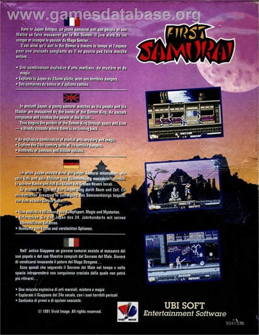 First Samurai - Commodore 64 - Artwork - Box Back