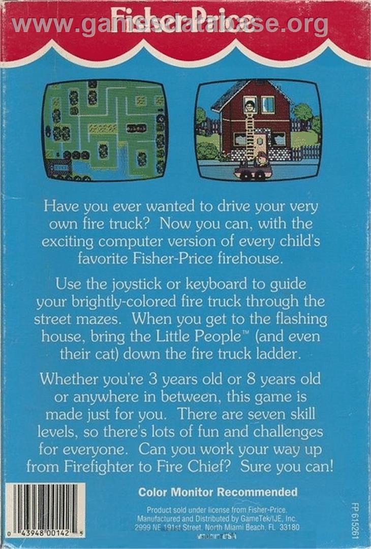 Fisher-Price - Firehouse Rescue - Commodore 64 - Artwork - Box Back