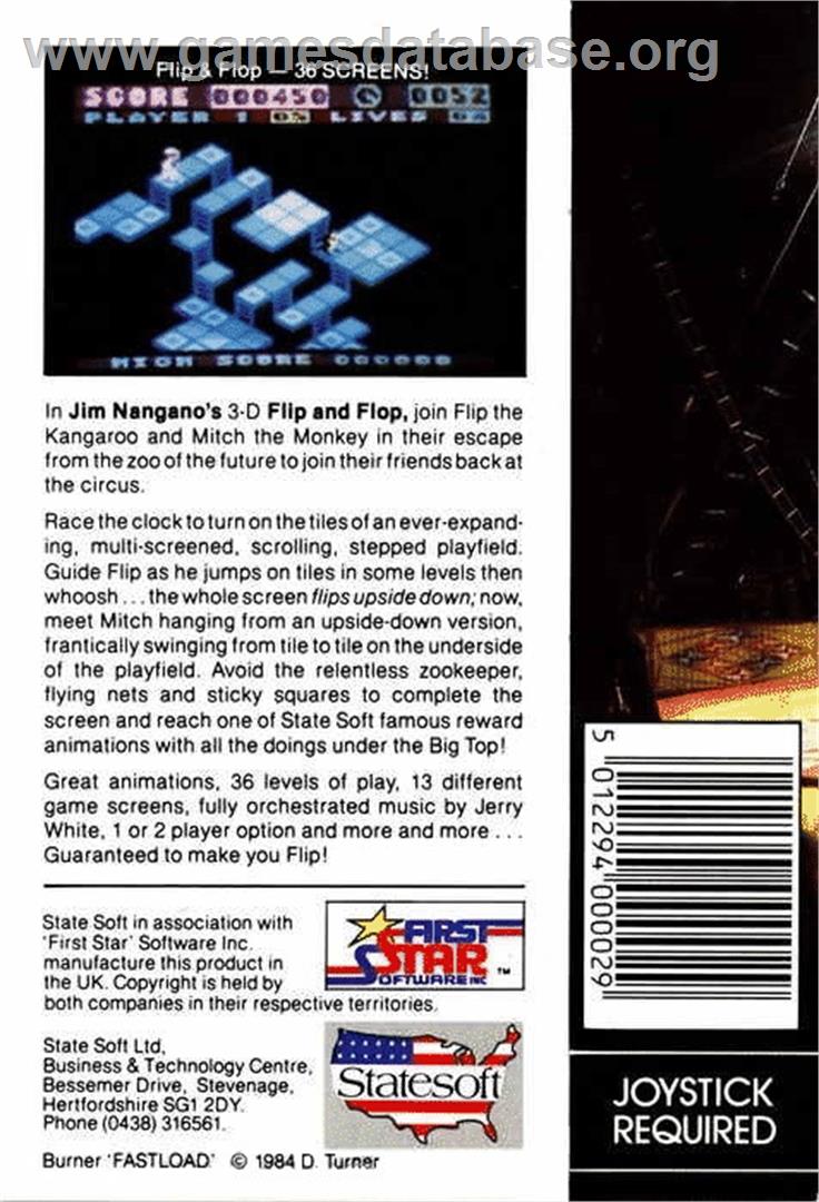 Flip And Flop - Commodore 64 - Artwork - Box Back
