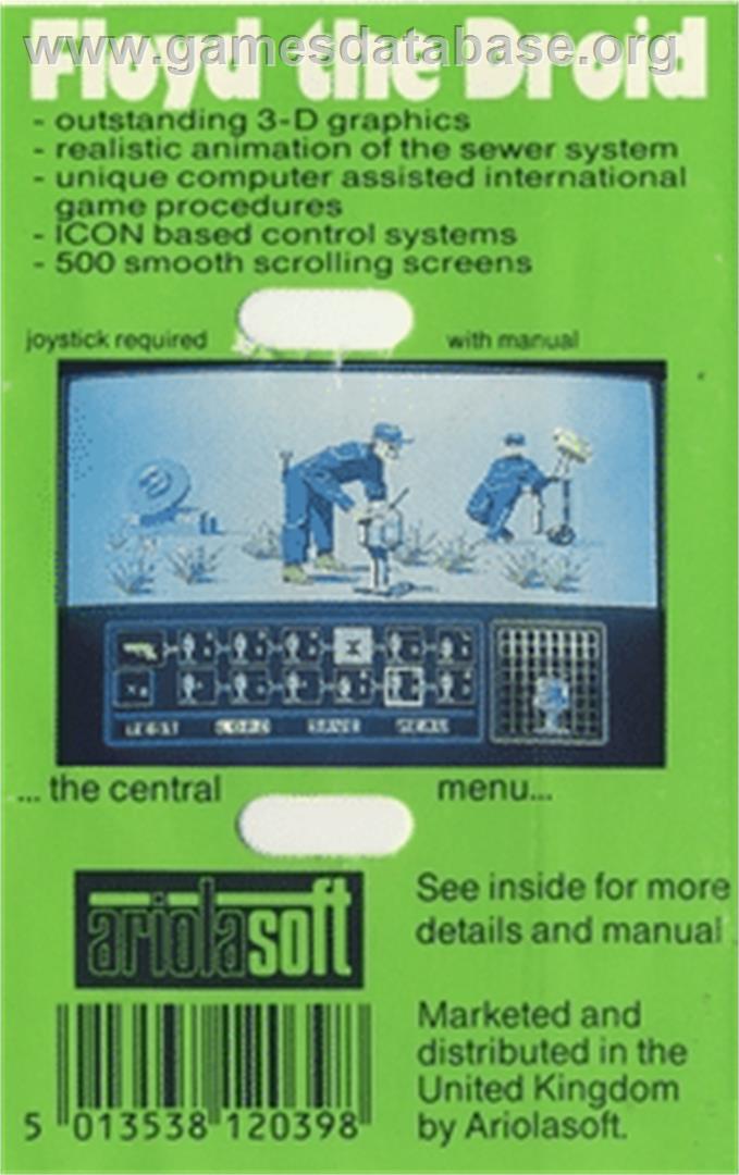 Floyd The Droid - Commodore 64 - Artwork - Box Back