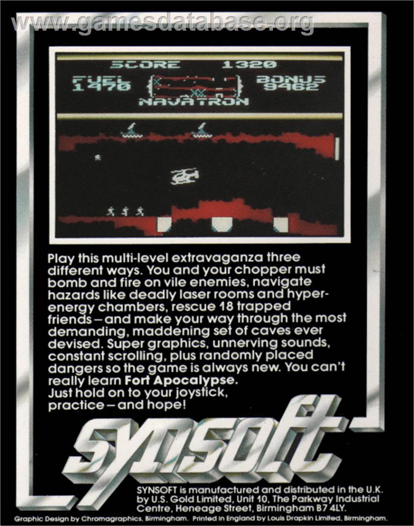 Fort Apocalypse - Commodore 64 - Artwork - Box Back