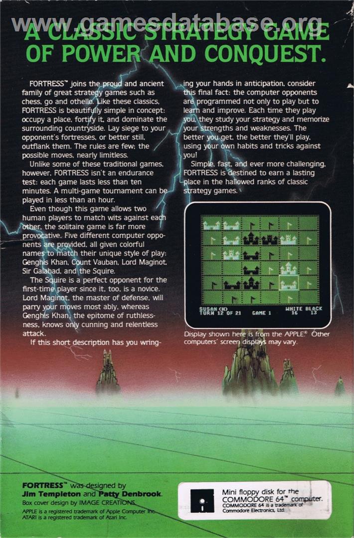 Fortress (SSI) - Commodore 64 - Artwork - Box Back