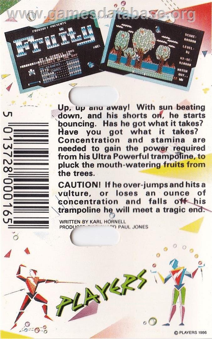 Fruity - Commodore 64 - Artwork - Box Back