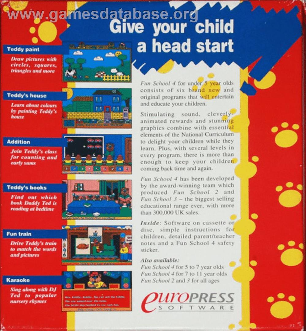 Fun School 4 - for the under 5's - Commodore 64 - Artwork - Box Back