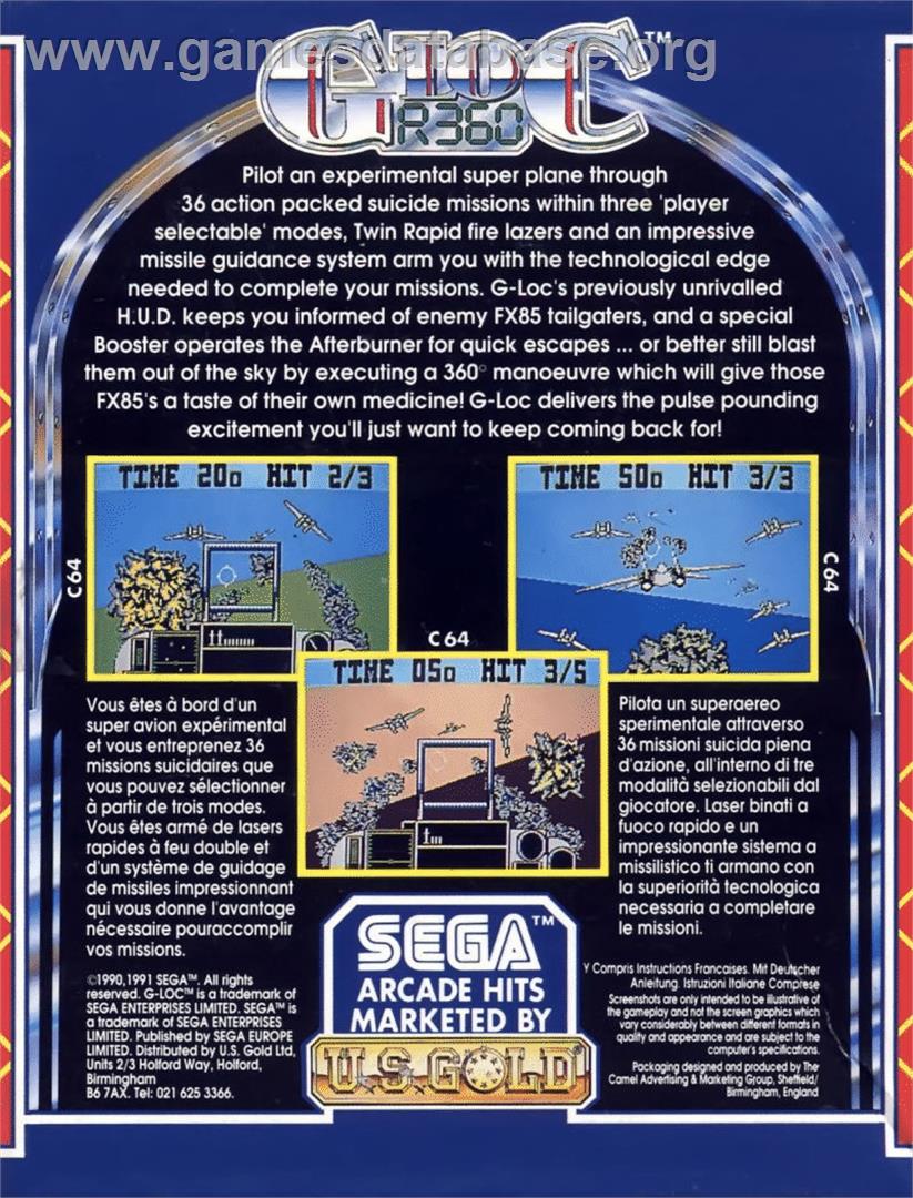 G-loc R360 - Commodore 64 - Artwork - Box Back
