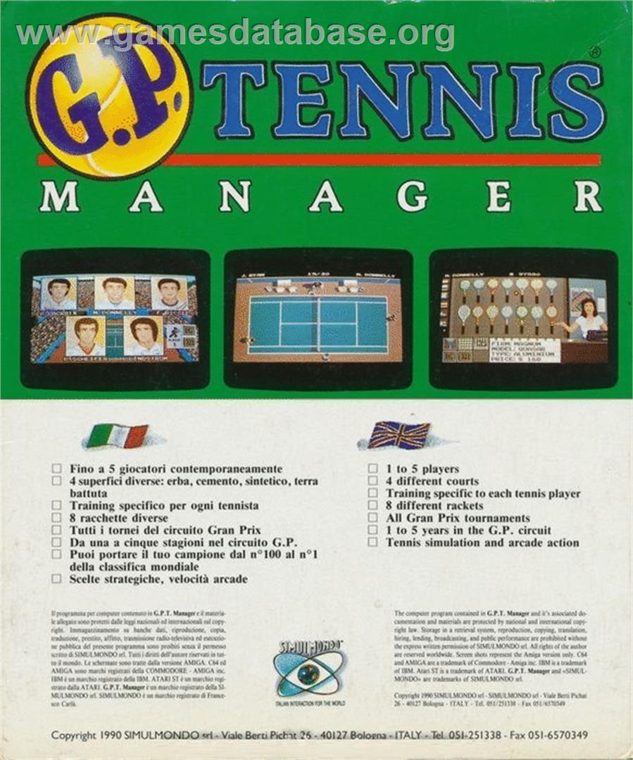 G.P. Tennis Manager - Commodore 64 - Artwork - Box Back