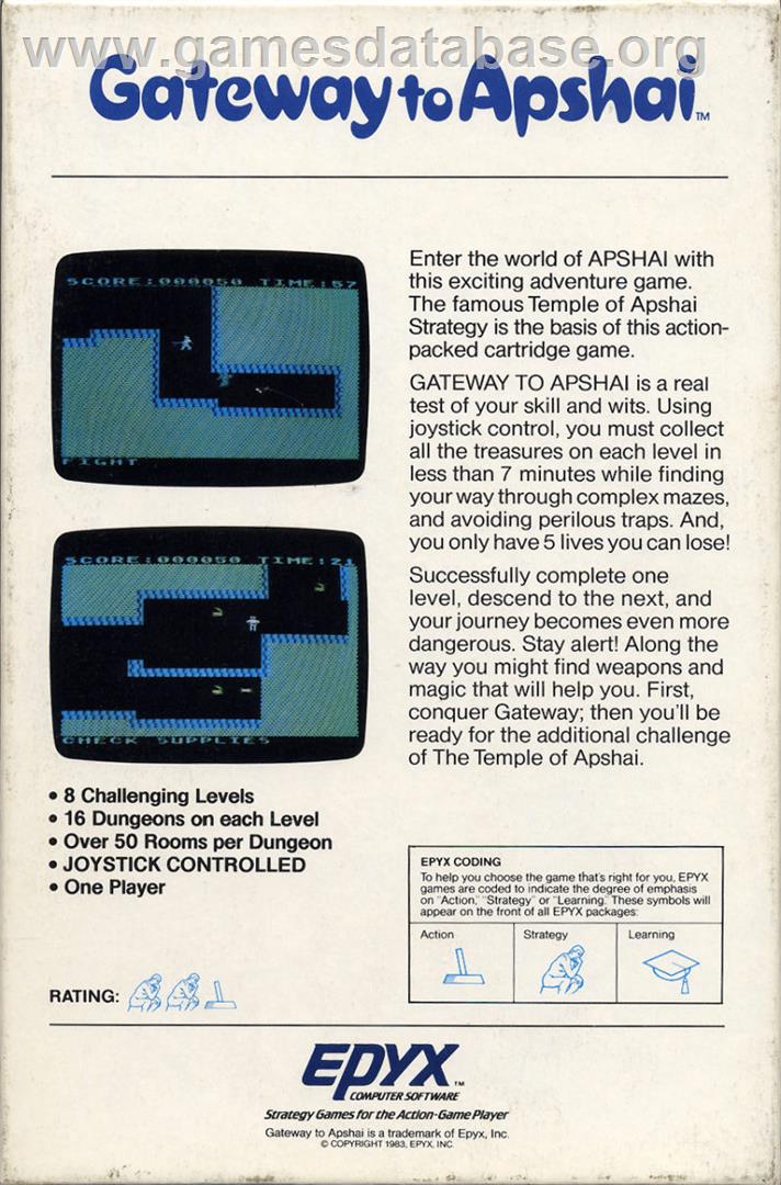 Gateway to Apshai - Commodore 64 - Artwork - Box Back
