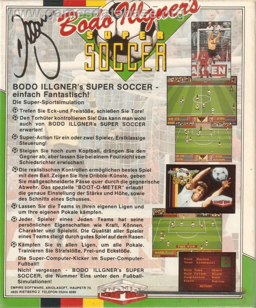 Gazza's Super Soccer - Commodore 64 - Artwork - Box Back