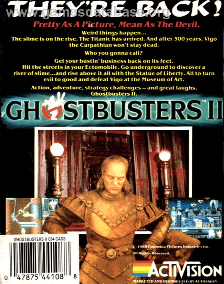 Ghostbusters II - Commodore 64 - Artwork - Box Back