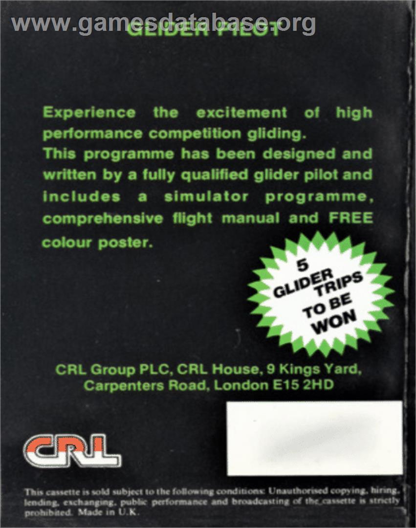 Glider Pilot - Commodore 64 - Artwork - Box Back