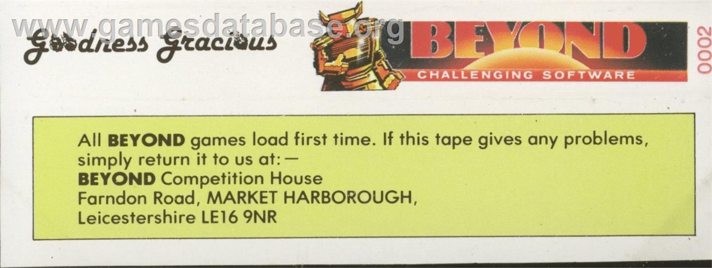 Goodness Gracious - Commodore 64 - Artwork - Box Back
