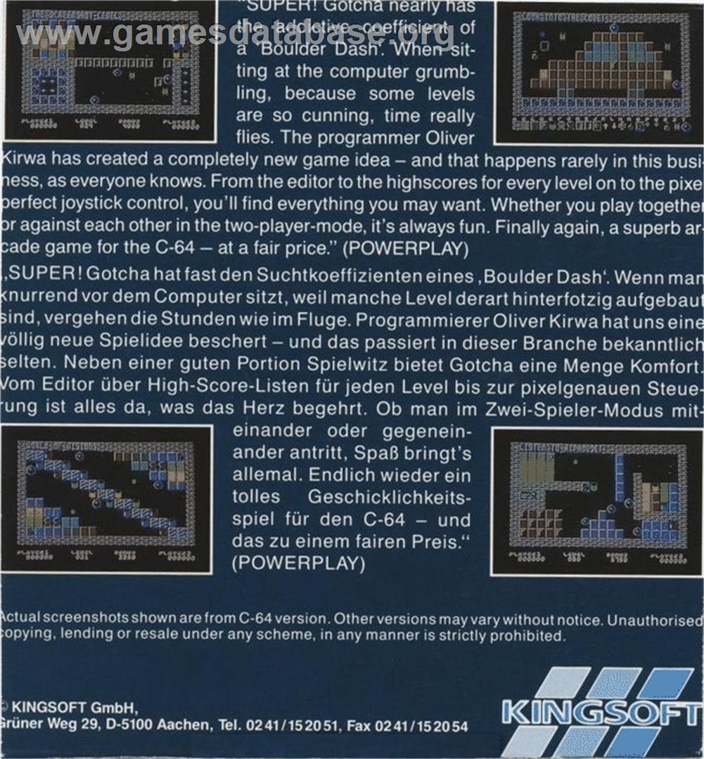 Gotcha! (CP Verlag) - Commodore 64 - Artwork - Box Back