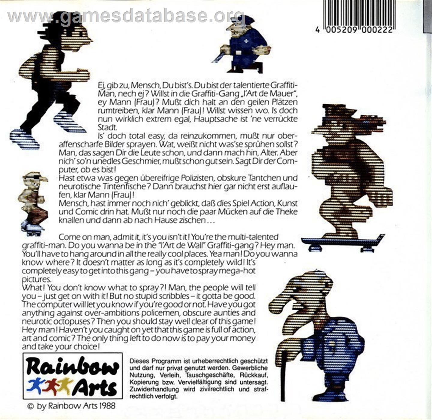 Graffiti Man - Commodore 64 - Artwork - Box Back