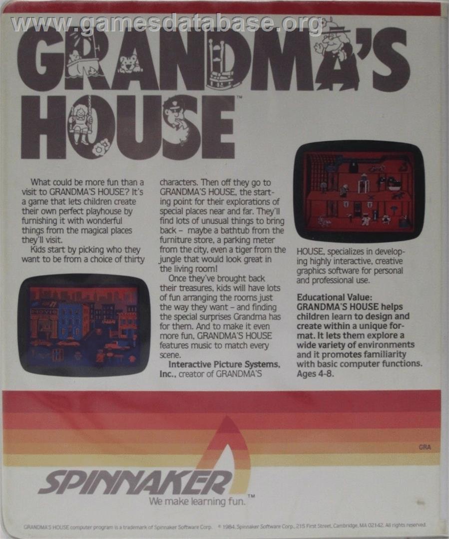 Grandma's House - Commodore 64 - Artwork - Box Back