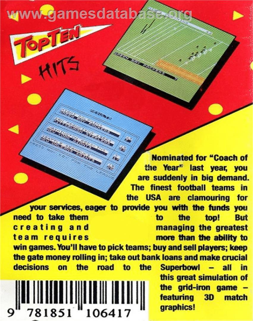 Grid Iron - Commodore 64 - Artwork - Box Back