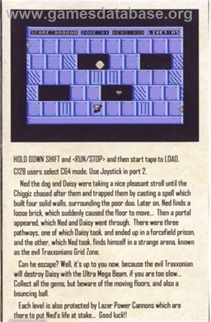 Grid Zone - Commodore 64 - Artwork - Box Back