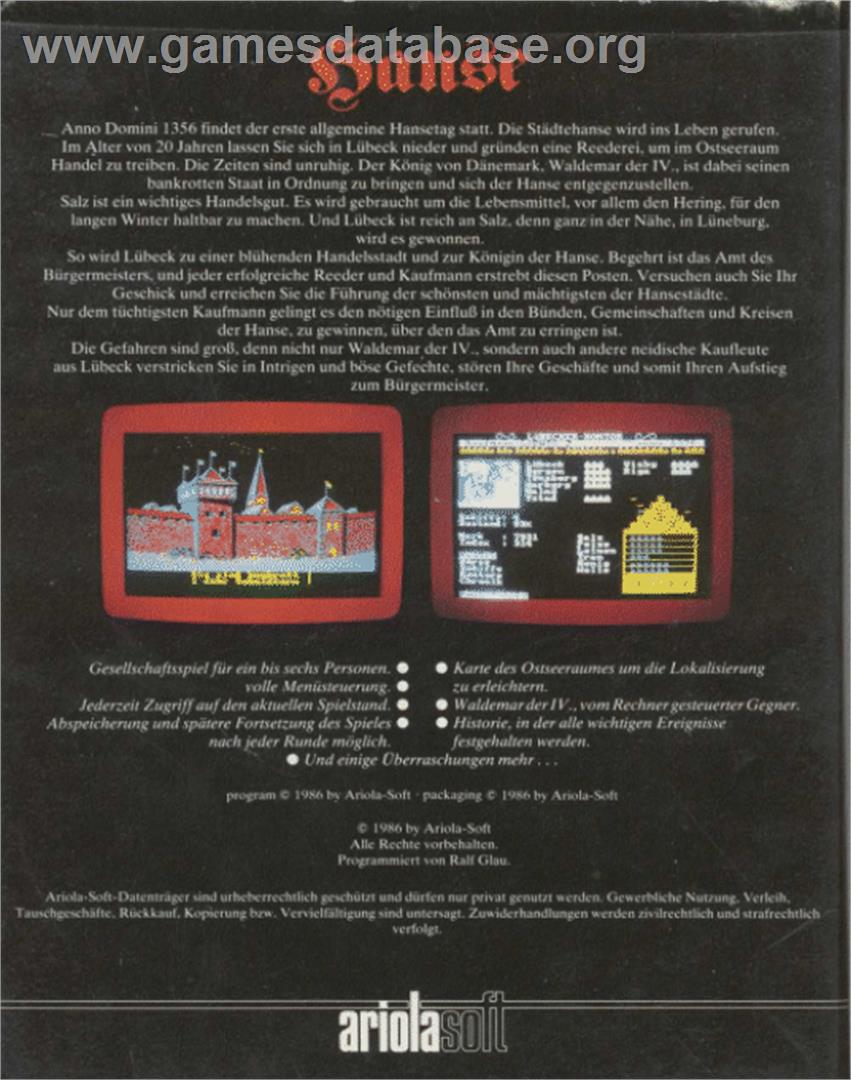 Hanse - Commodore 64 - Artwork - Box Back