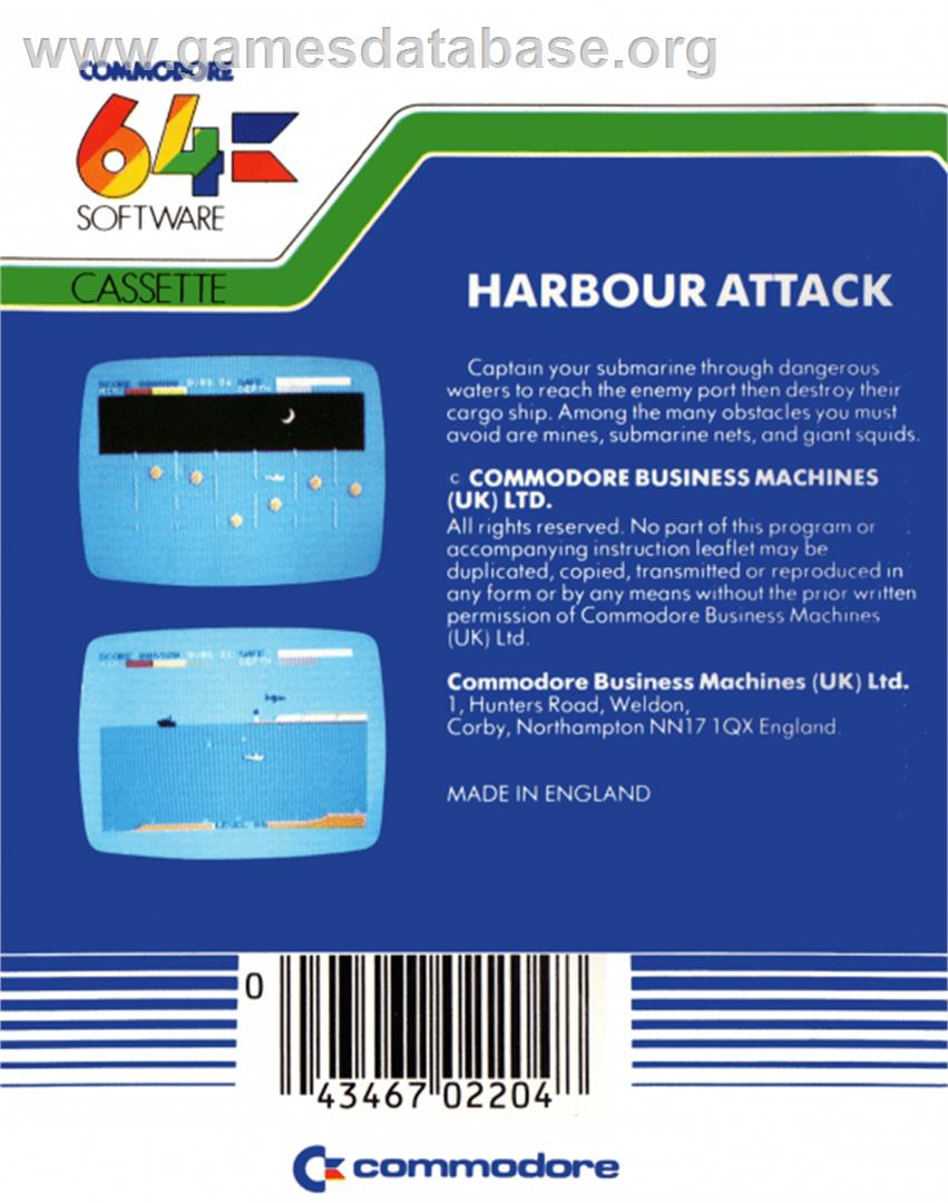Harbour Attack - Commodore 64 - Artwork - Box Back