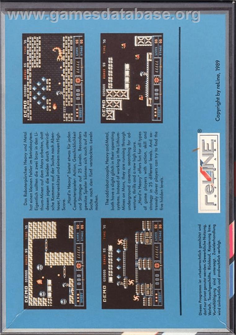 Hard 'n Heavy - Commodore 64 - Artwork - Box Back