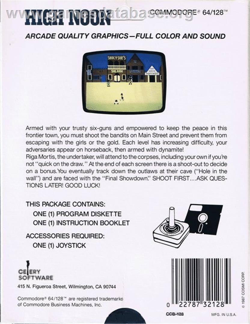 High Noon - Commodore 64 - Artwork - Box Back