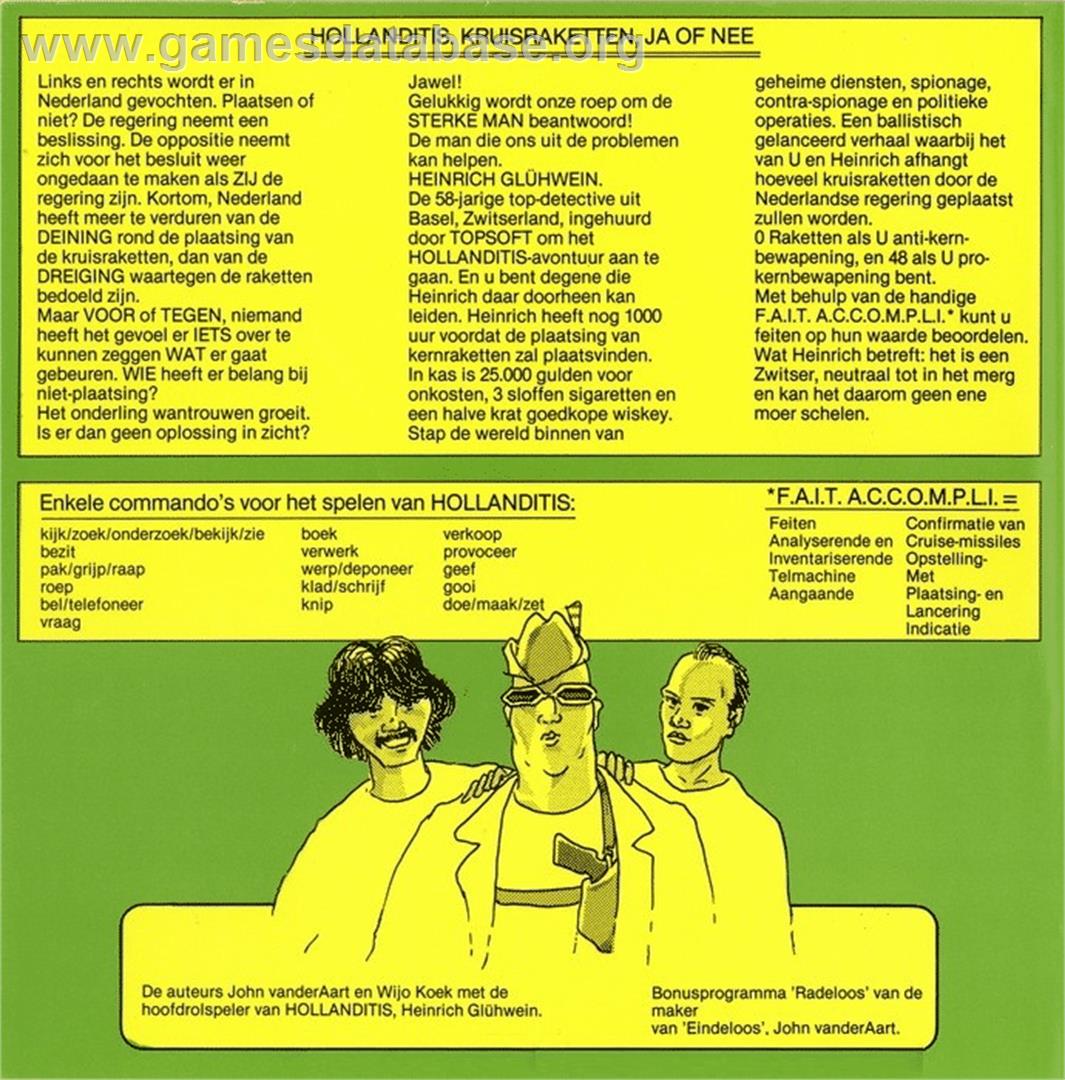 Hollanditis - Commodore 64 - Artwork - Box Back