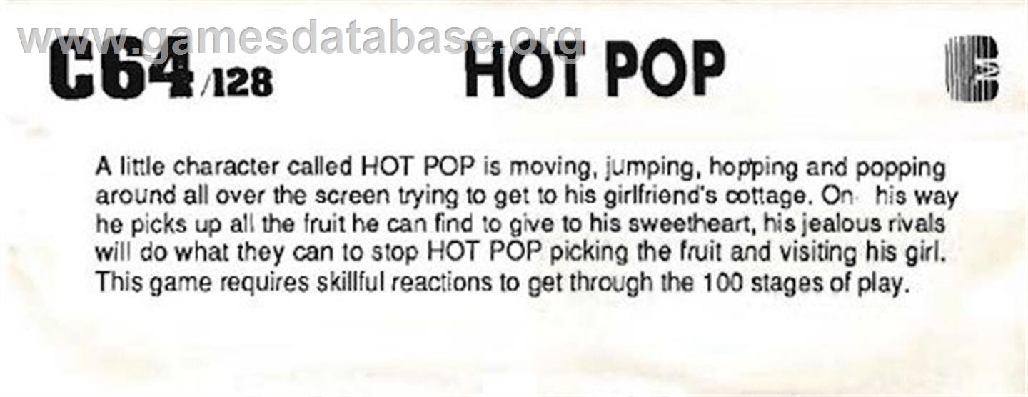 Hot Pop - Commodore 64 - Artwork - Box Back