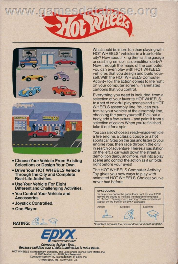 Hot Wheels - Commodore 64 - Artwork - Box Back