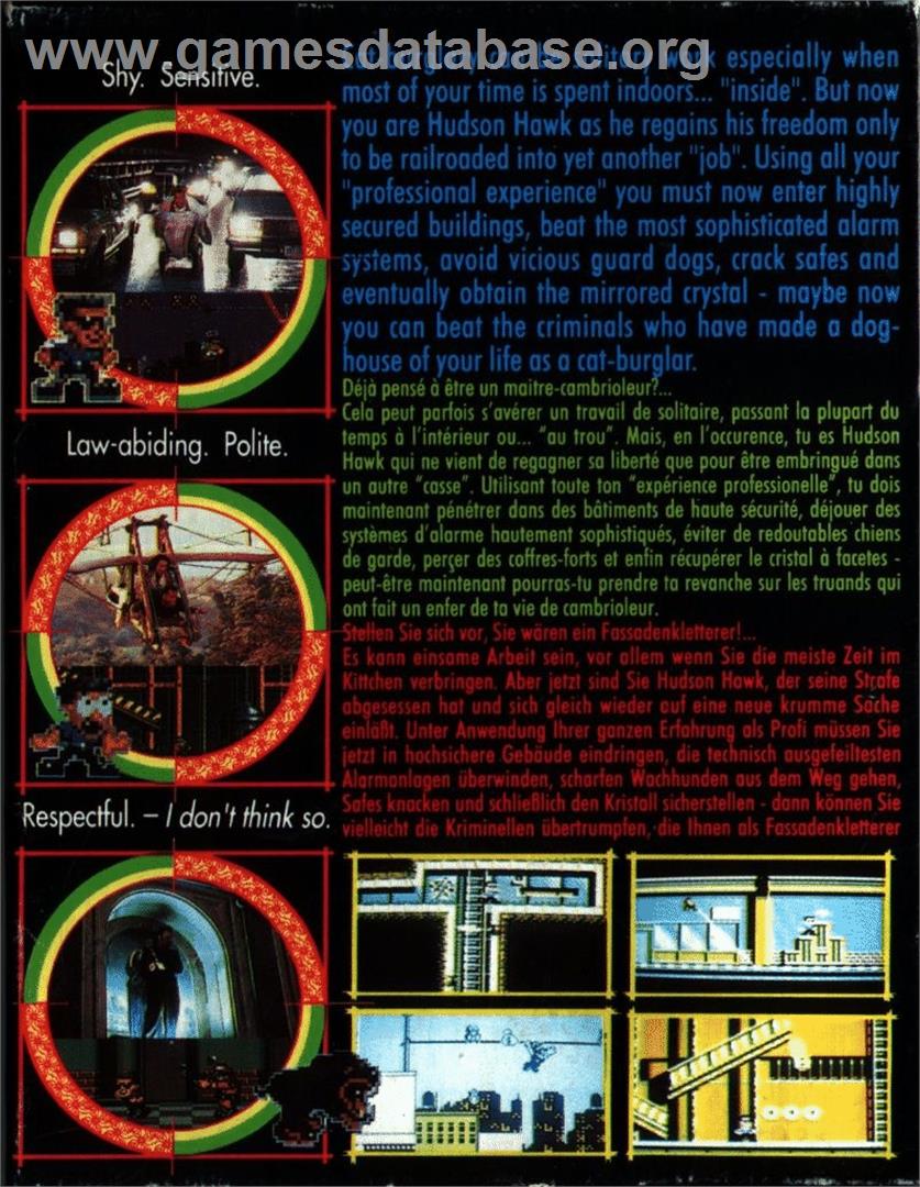 Hudson Hawk - Commodore 64 - Artwork - Box Back