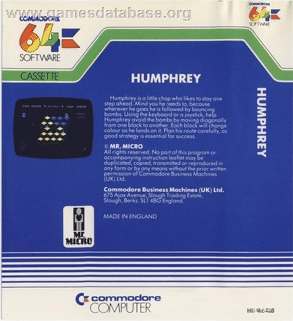 Humphrey - Commodore 64 - Artwork - Box Back