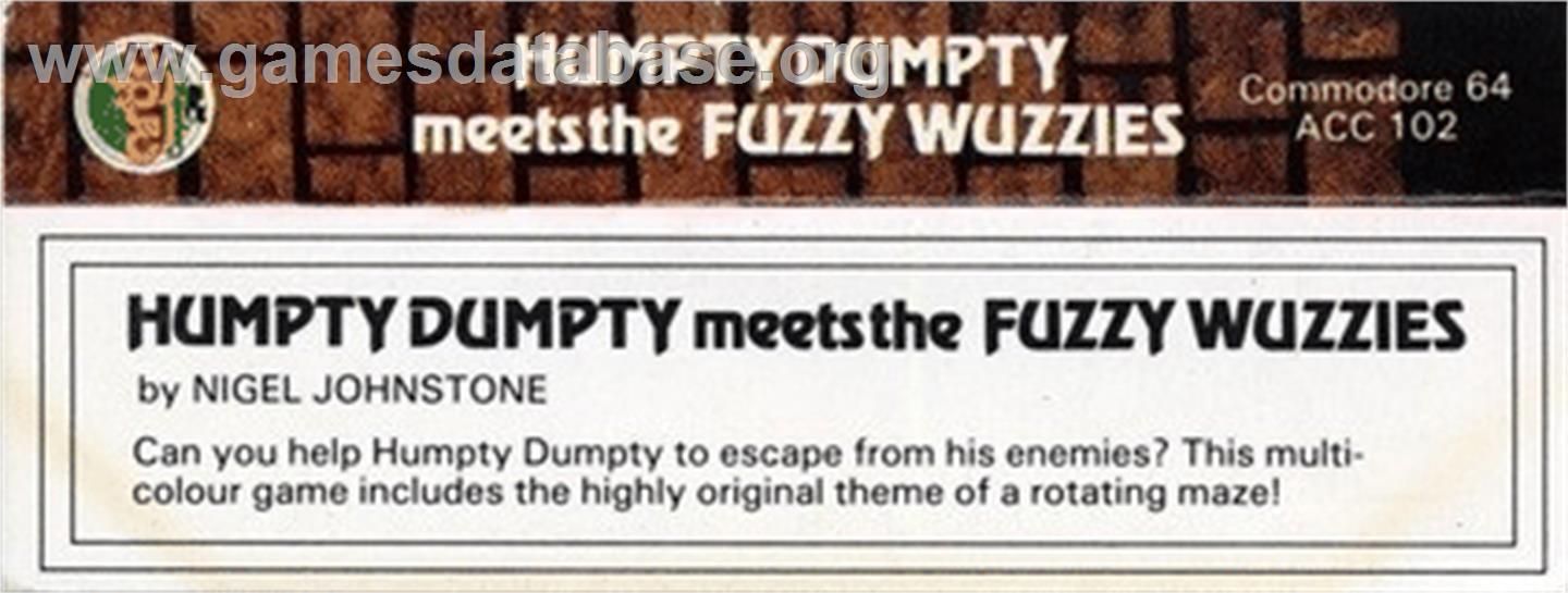 Humpty Dumpty meets the Fuzzy Wuzzies - Commodore 64 - Artwork - Box Back