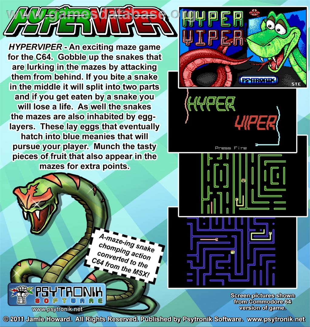 Hyper Viper - Commodore 64 - Artwork - Box Back