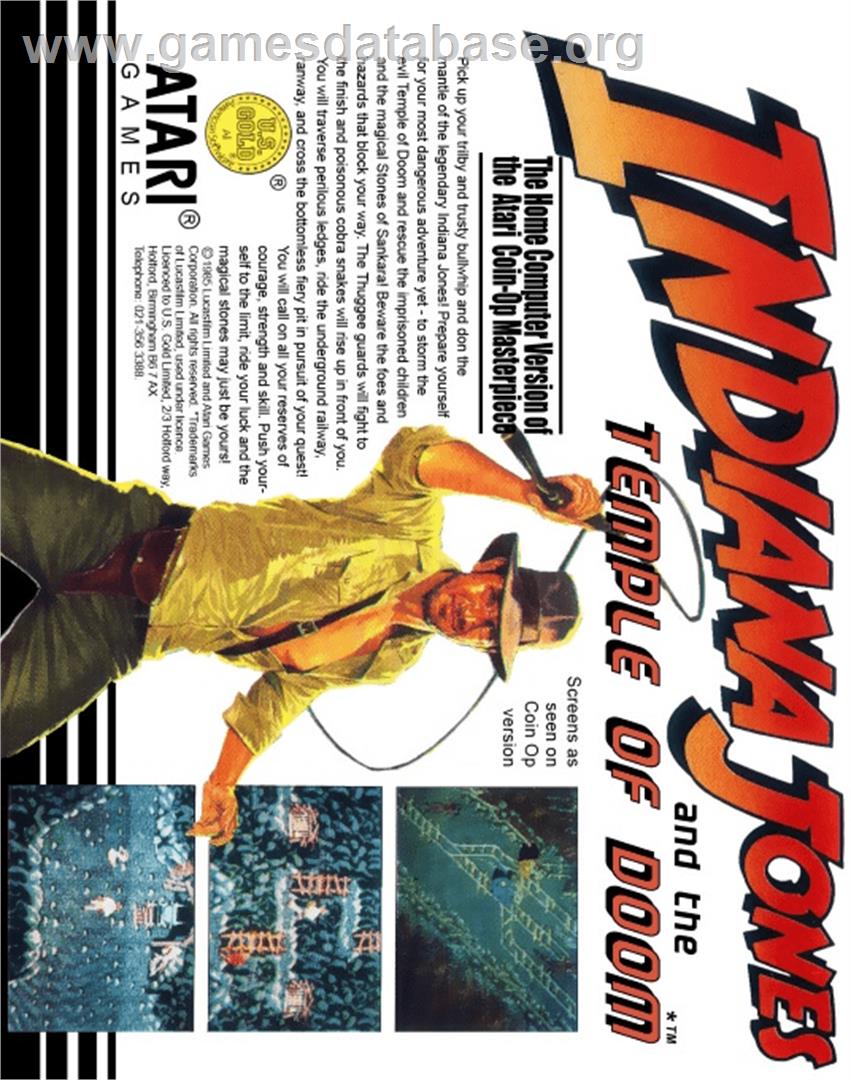Indiana Jones and the Temple of Doom - Commodore 64 - Artwork - Box Back