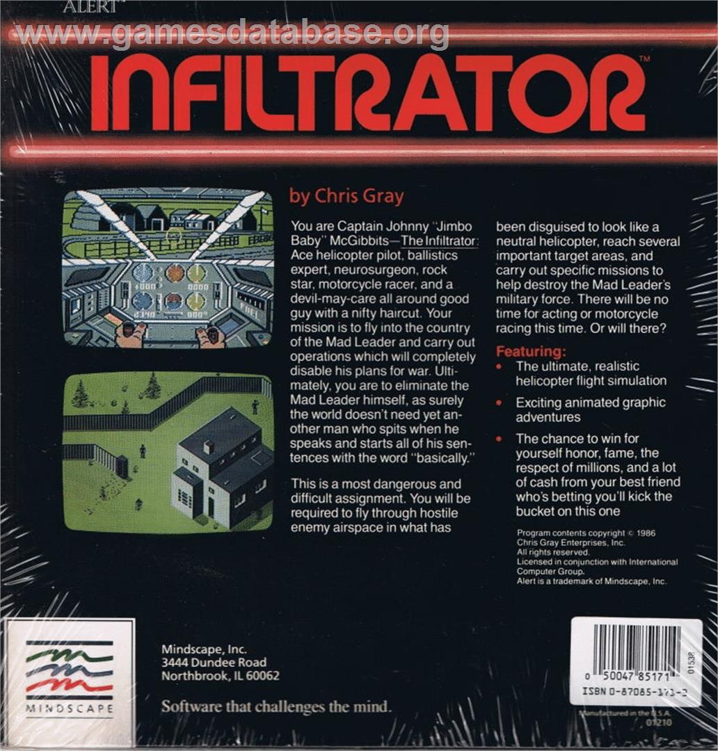 Infiltrator - Commodore 64 - Artwork - Box Back