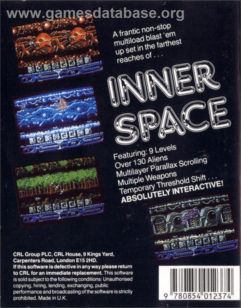 Inner Space - Commodore 64 - Artwork - Box Back