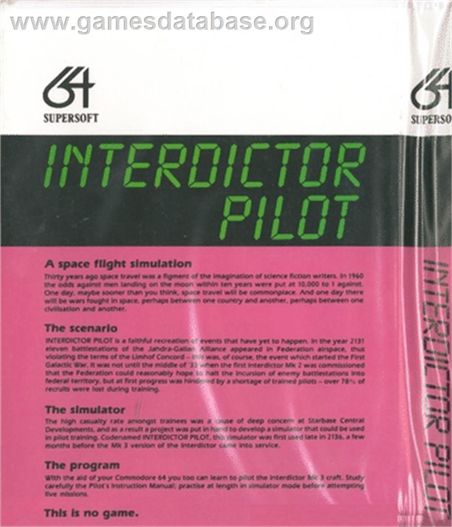 Interdictor Pilot - Commodore 64 - Artwork - Box Back