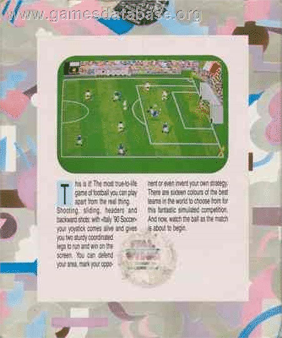 Italy '90 Soccer - Commodore 64 - Artwork - Box Back
