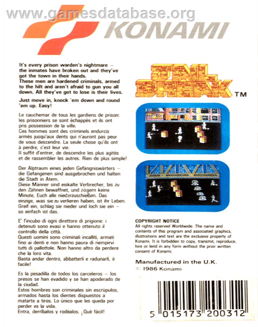 Jailbreak - Commodore 64 - Artwork - Box Back