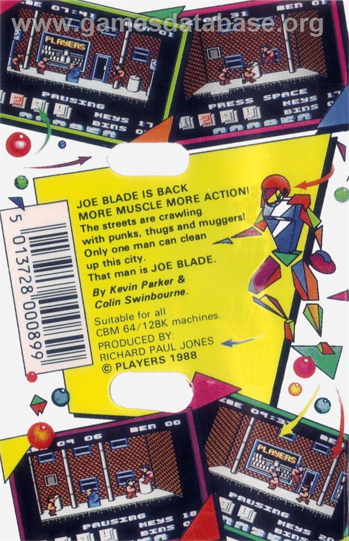 Joe Blade 2 - Commodore 64 - Artwork - Box Back