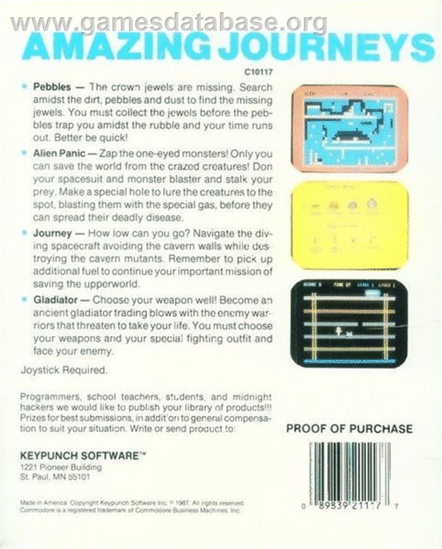 Journey - Commodore 64 - Artwork - Box Back