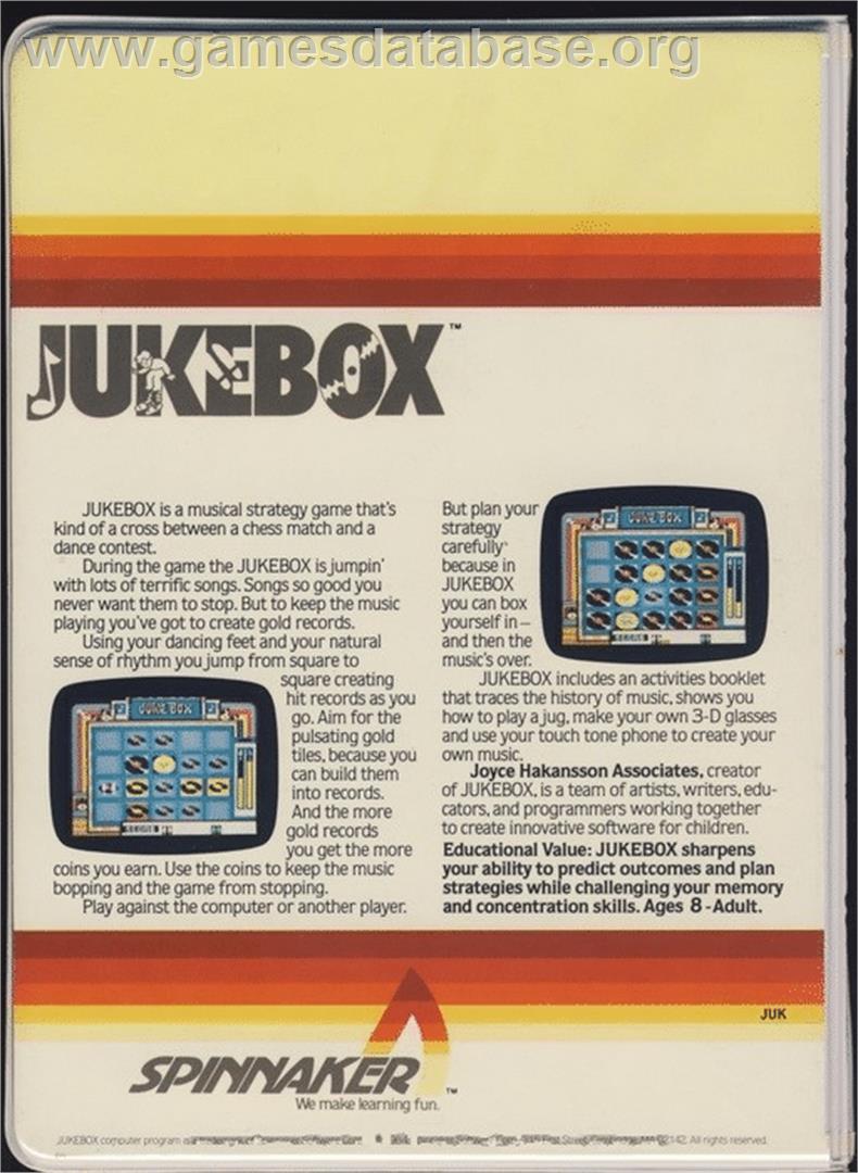 Juke Box - Commodore 64 - Artwork - Box Back