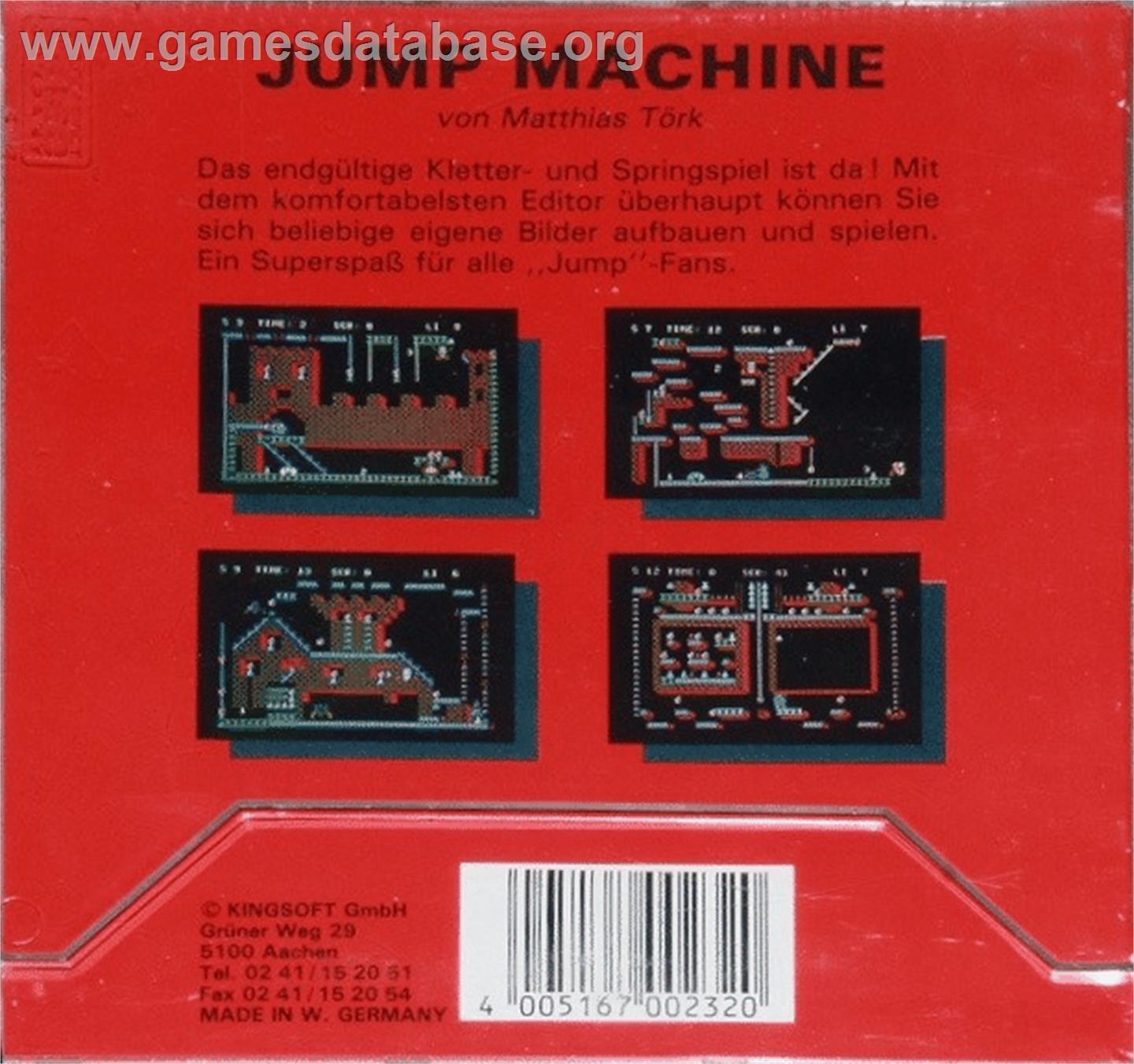 Jump! Machine - Commodore 64 - Artwork - Box Back