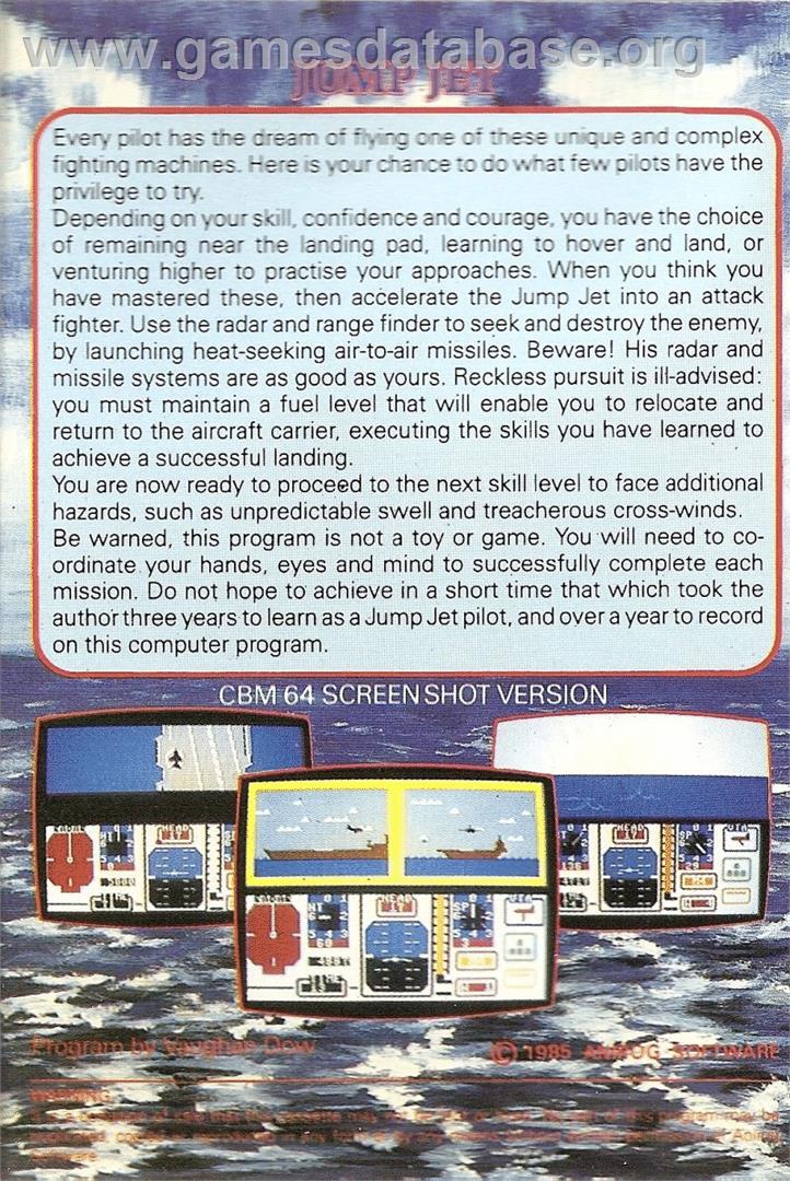 Jump Jet - Commodore 64 - Artwork - Box Back