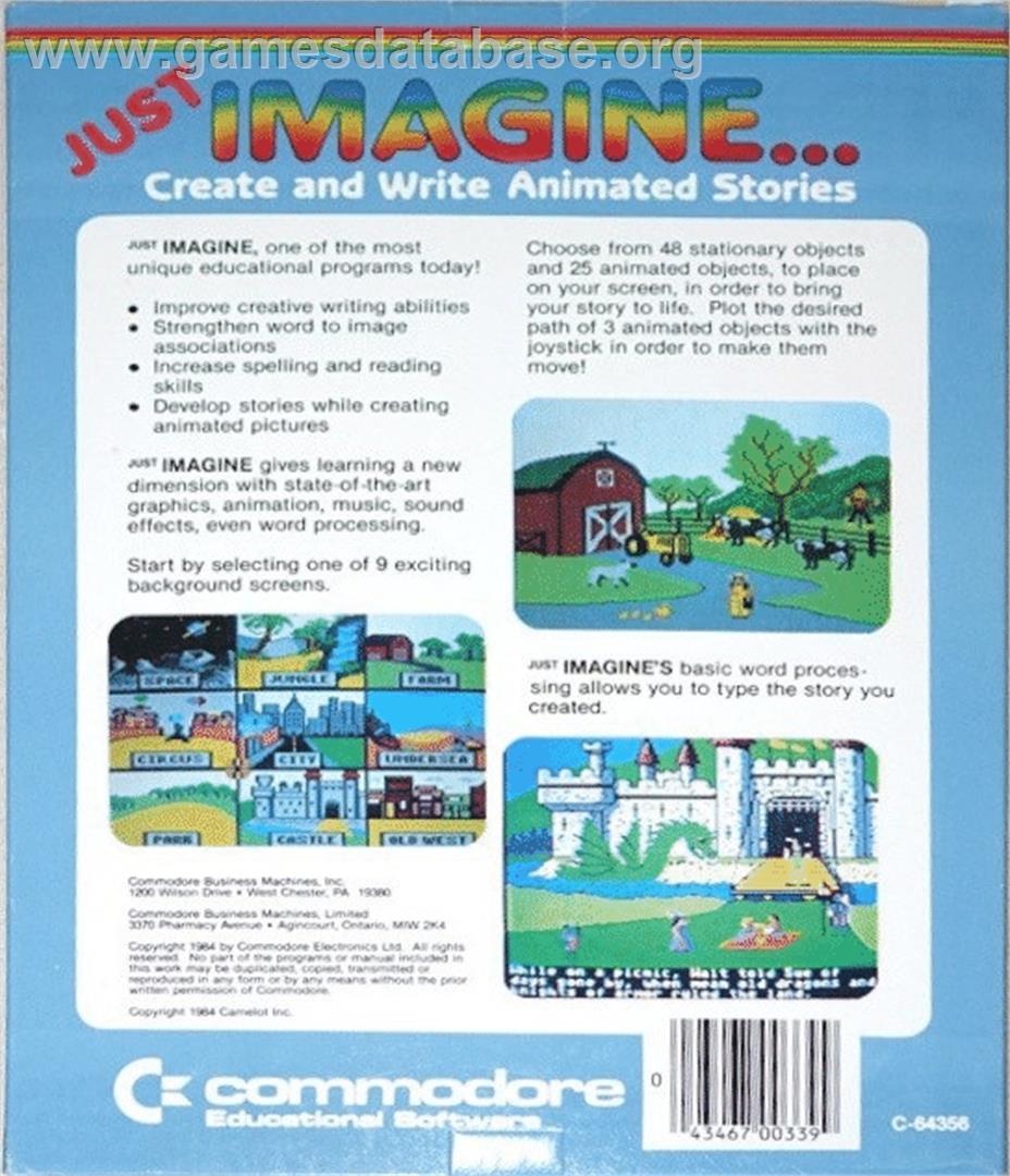 Just Imagine - Commodore 64 - Artwork - Box Back