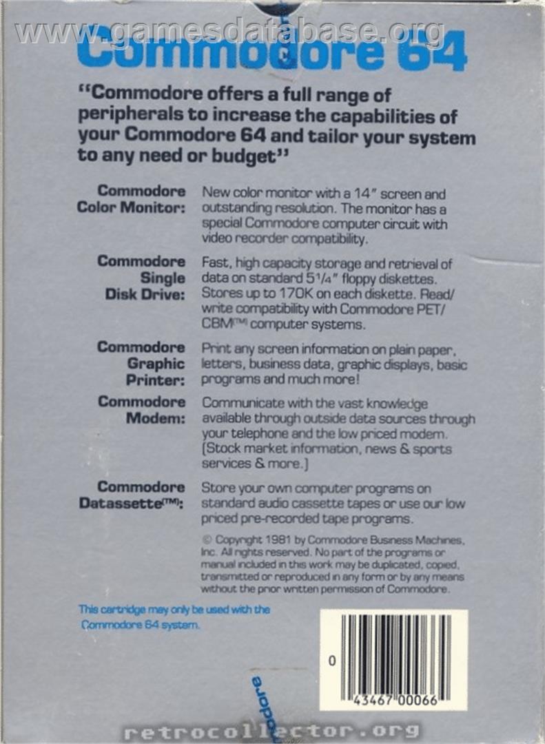 Kickman - Commodore 64 - Artwork - Box Back