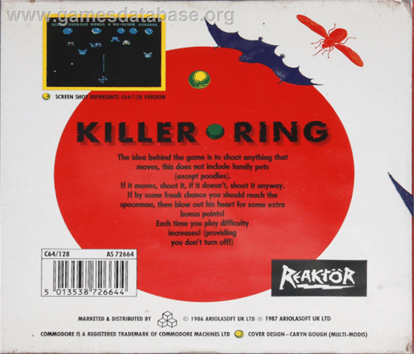 Killer-Ring / K-Ring - Commodore 64 - Artwork - Box Back