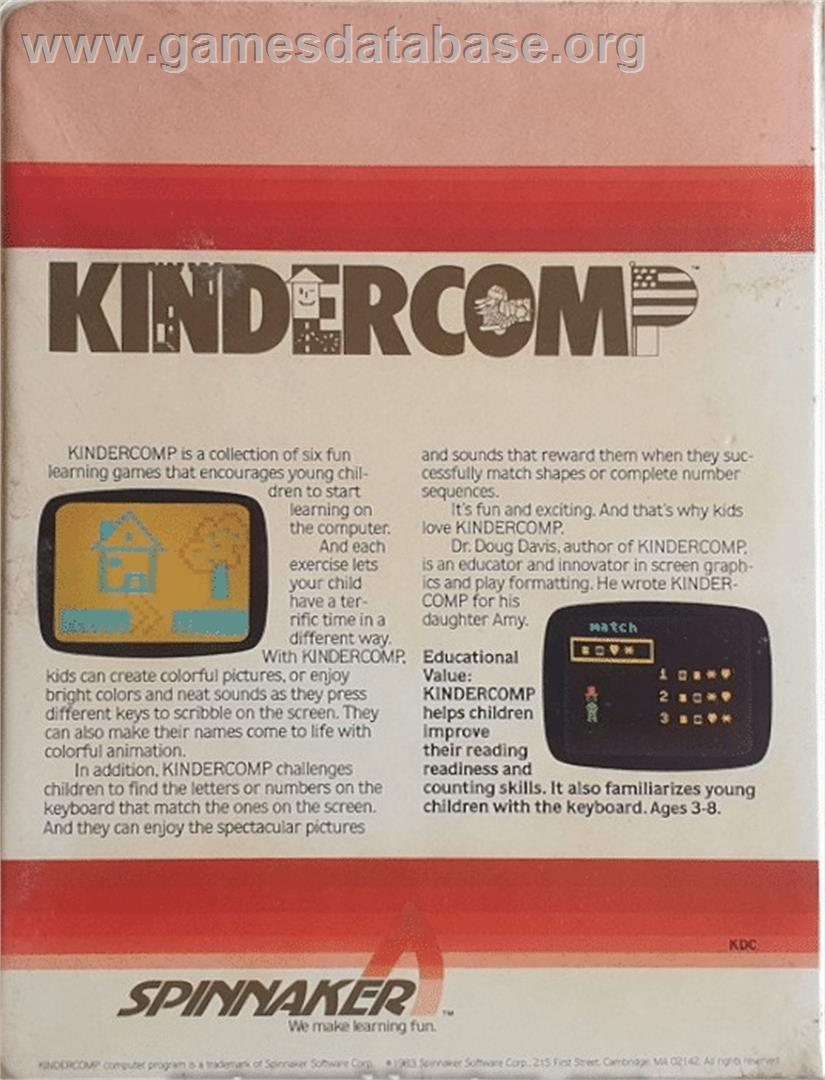 Kindercomp - Commodore 64 - Artwork - Box Back