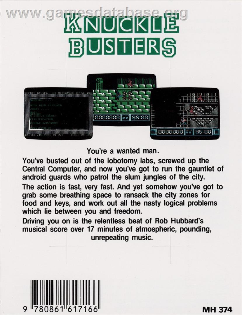 Knuckle Busters - Commodore 64 - Artwork - Box Back